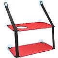 Pet Life Cat Laze Suction Cupped Dual-Leveled Kitty Cat Bed, Red