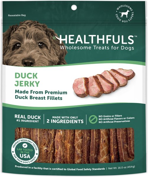 RUFFIN' IT Healthfuls Duck Jerky Tenders Dog Treats, 1-lb bag slide 1 of 3