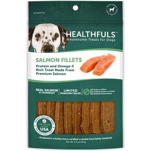 RUFFIN' IT Healthfuls Salmon Fillets Dog Treats, 3.5-oz bag