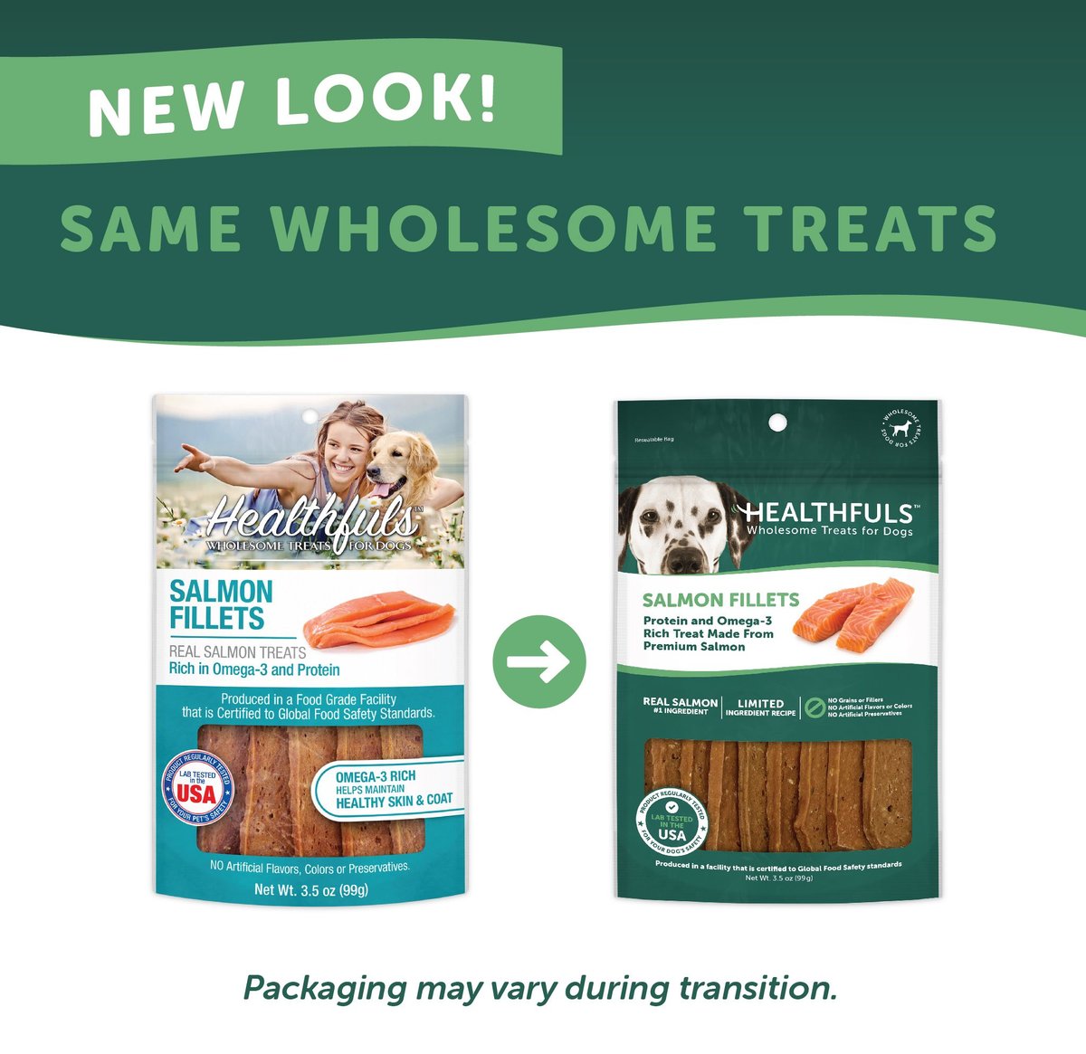 Healthfuls Salmon Fillets Dog Treats, 3.5-oz bag
