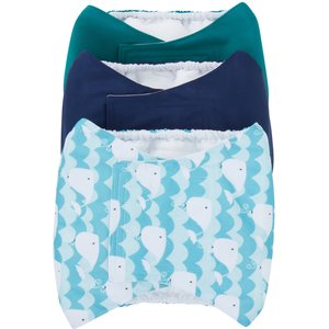 Frisco Washable Dog Diaper Male Wraps, X-Small, 3 pack, Whales