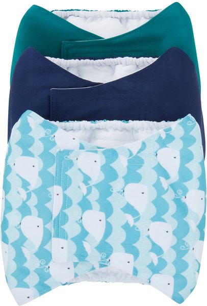 Frisco Washable Dog Diaper Male Wraps, Small, 3 pack, Whales slide 1 of 7
