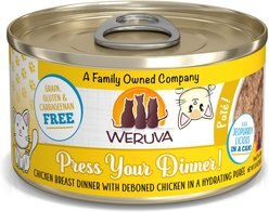 Weruva Classic Cat Pate, Press Your Dinner with Chicken Wet Cat Food, 3-oz, 12 count
