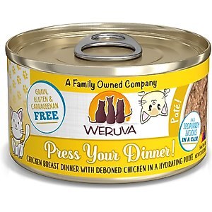 Weruva Classic Cat Pate, Press Your Dinner with Chicken Wet Cat Food, 3-oz, 12 count