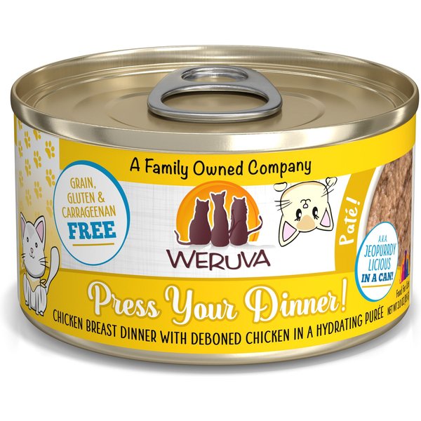 WERUVA Classic Cat Pate, Press Your Dinner with Chicken Wet Cat Food, 3