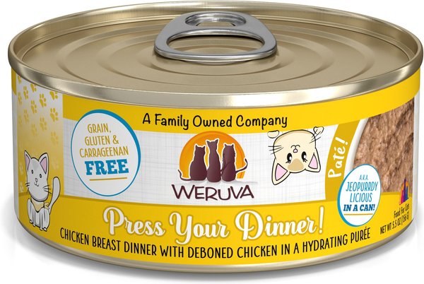 Weruva Classic Cat Pate, Press Your Dinner with Chicken Wet Cat Food, 5.5-oz, 8 count slide 1 of 9