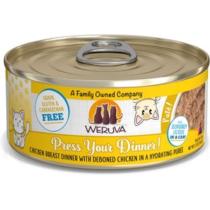 Weruva Classic Cat Pate, Press Your Dinner with Chicken Wet Cat Food, 5.5-oz, 8 count
