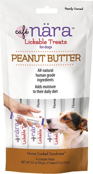 Café Nara Peanut Butter Flavored Lickable Dog Treats, 2-oz bag, 4 count slide 1 of 3