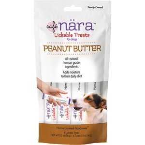 Café Nara Peanut Butter Flavored Lickable Dog Treats, 2-oz bag, 4 count