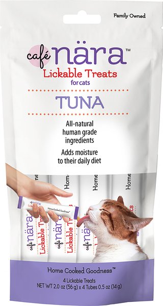 Café Nara Tuna Flavored Lickable Cat Treats, 2-oz bag, 4 count slide 1 of 3