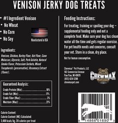 ChewMax Pet Products Venison Jerky Natural Chew Dog Treats, 5-oz bag slide 2 of 8