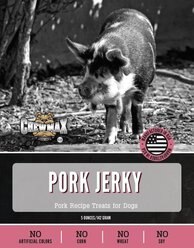 ChewMax Pet Products Pork Jerky Natural Chew Dog Treats, 5-oz bag