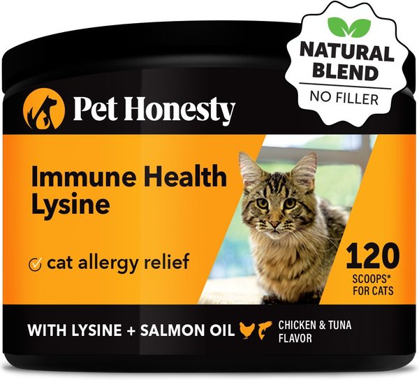 PetHonesty Lysine Immune Health+ Tuna & Chicken Flavored Powder Immune Supplement for Cats, 4.2-oz bottle slide 1 of 7