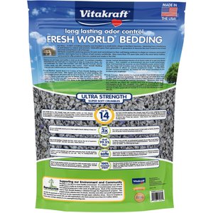 Vitakraft Fresh World Ultra Strength Litter Box & Cage Small Animal Bedding, 16-lit