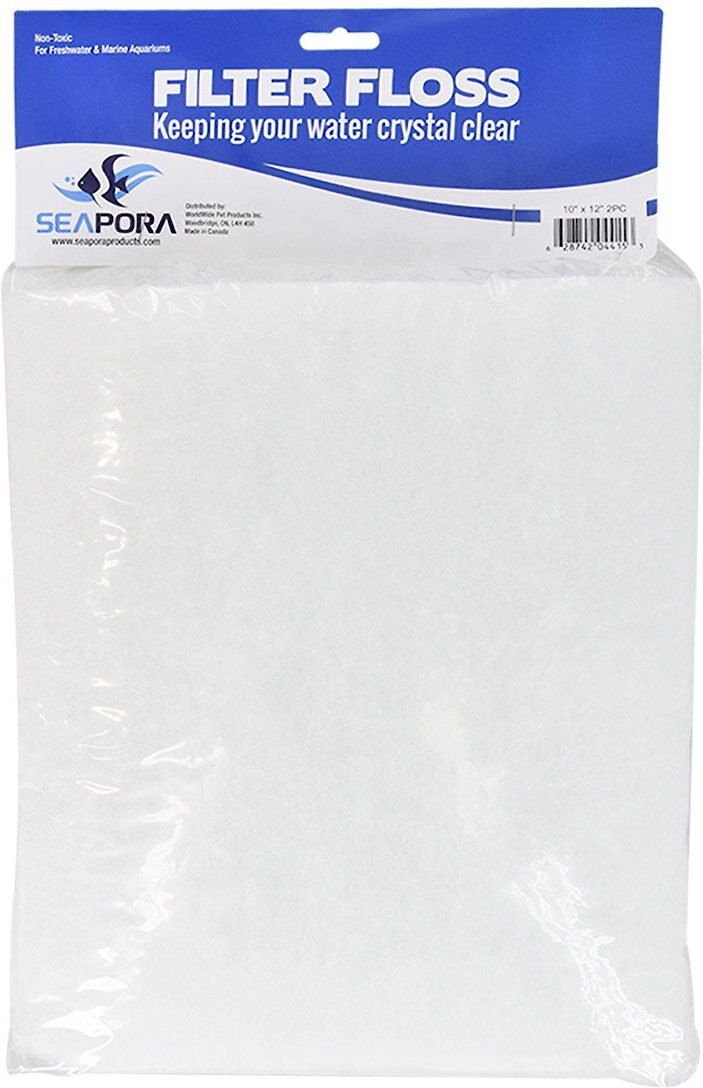 UNDERWATER TREASURES Seapora Filter Floss Pad, 10 x 12in, 2 count