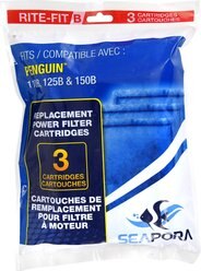 Underwater Treasures Seapora Rite-Fit B 110B/125B/150B Power Aquarium Filter Cartridges, 3 count