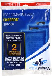 Underwater Treasures Seapora Rite-Fit E 280/400 Power Aquarium Filter Cartridges, 2 count