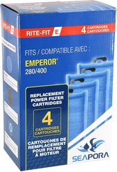Underwater Treasures Seapora Rite-Fit E 280/400 Power Aquarium Filter Cartridges, 4 count
