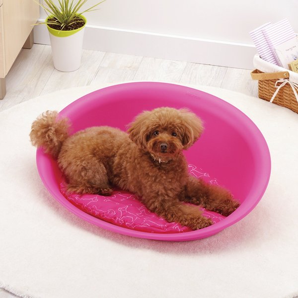 Richell Oval Cat & Dog Bed, Pink, Medium slide 1 of 2