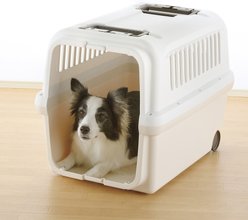Richell E-Z Mobile Dog & Cat Carrier, White/Beige, Small/Medium slide 2 of 2