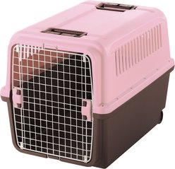 Richell E-Z Mobile Dog & Cat Carrier, Soft Pink/Brown, Medium/Large