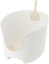 Richell PAW TRAX High Wall Cat Litter Box, White slide 2 of 6