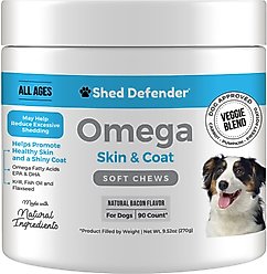 Shed Defender Omega Skin & Coat Soft Chew Dog Supplement, 90 count