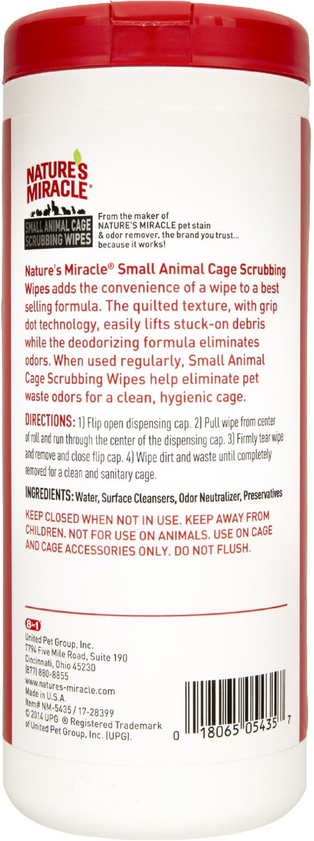 Nature's Miracle Small Animal Cage Scrubbing Wipes