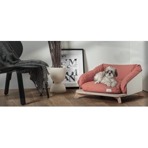 Weelywally Odense Pillow Modern Elevated Cat & Dog Bed, Salmon