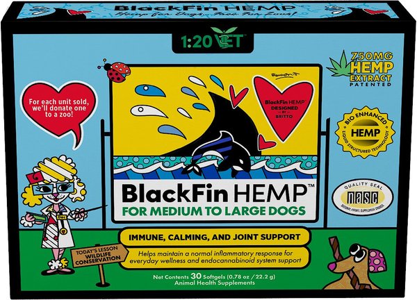 Animal Necessity BlackFin HEMP Immune & Joint Supplement for Medium & Large Breed Dogs, .78-oz, 30 count slide 1 of 3