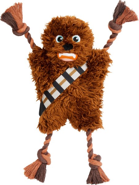 STAR WARS CHEWBACCA Plush with Rope Squeaky Dog Toy slide 1 of 3