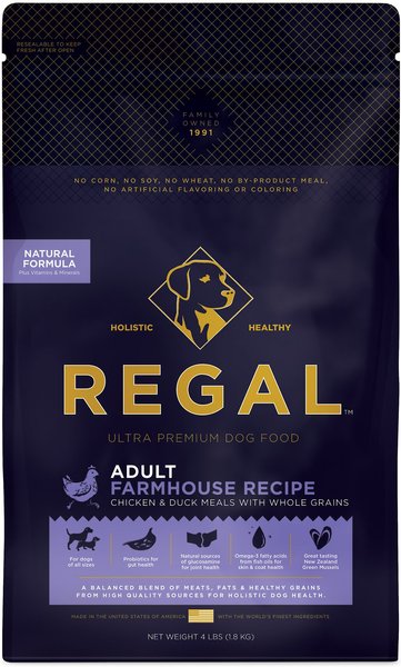 Regal Pet Foods Farmhouse Recipe Chicken & Duck Meals Whole Grains Adult Dry Dog Food, 4-lb bag slide 1 of 5
