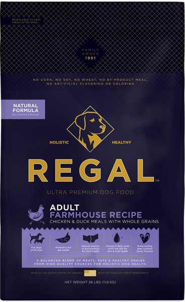 Regal Pet Foods Farmhouse Recipe Chicken & Duck Meals Whole Grains Adult Dry Dog Food, 26-lb bag slide 1 of 4