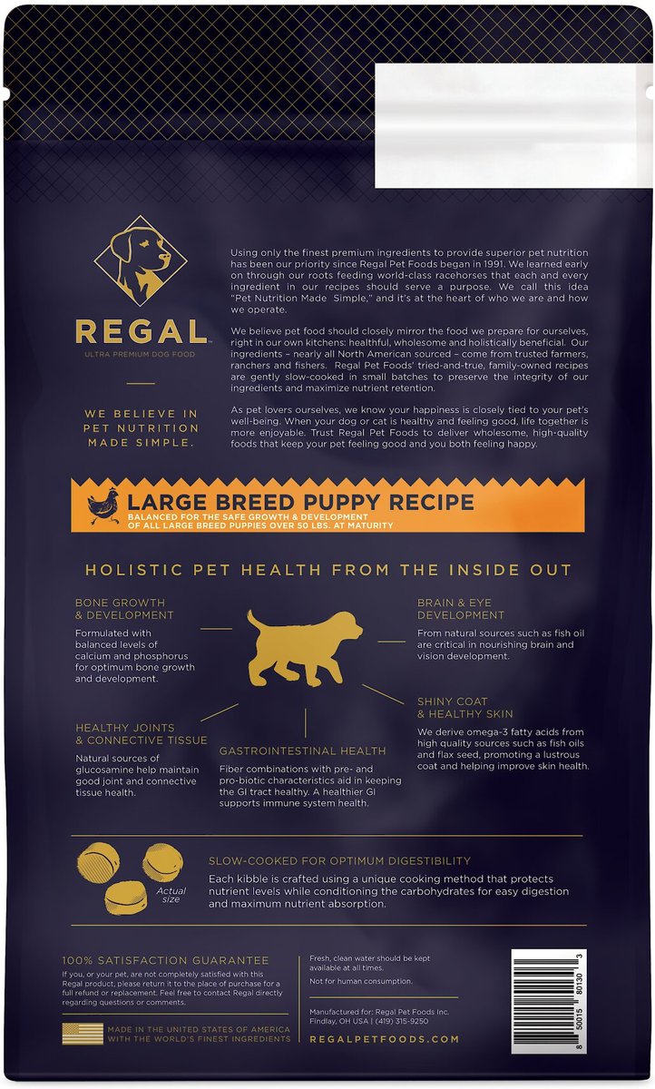 Regal pet food puppy large hot sale breed turkey