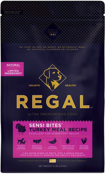 Regal Pet Foods Sensi Bites Turkey Meal Recipe Dry Dog Food, 4-lb bag slide 1 of 5