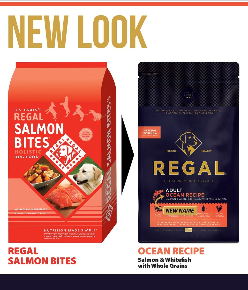 REGAL PET FOODS Ocean Recipe Salmon & Whitefish Meals Whole Grains