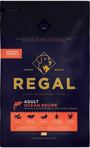 Regal Pet Foods Ocean Recipe Salmon & Whitefish Meals Whole Grains Adult Dry Dog Food, 26-lb bag slide 1 of 4