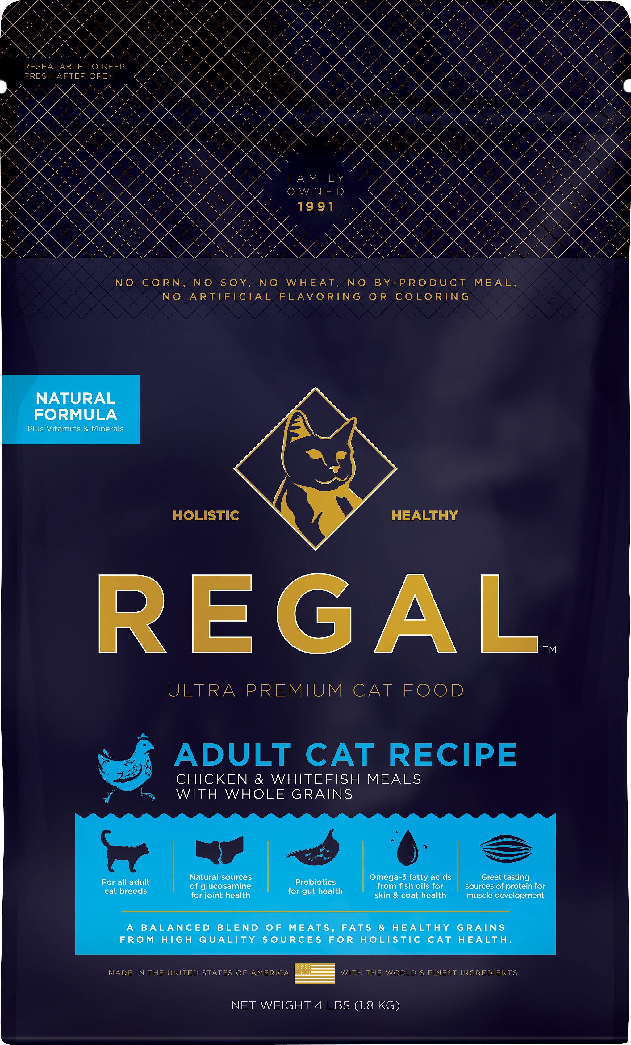 REGAL PET FOODS Adult Cat Recipe Chicken Whitefish Meals Whole