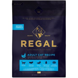 Regal Pet Foods Adult Cat Recipe Chicken & Whitefish Meals Whole Grains Dry Cat Food, 12-lb bag