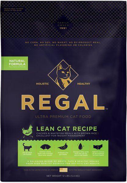 Regal Pet Foods Lean Recipe Dry Cat Food, 12-lb bag slide 1 of 4