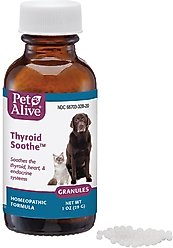 PetAlive Thyroid Soothe Homeopathic Medicine for Hyperthyroidism for Dogs & Cats, 1-oz jar