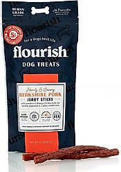 Flourish Human Grade Berkshire Pork Jerky Sticks Dog Treats, 8-oz bag