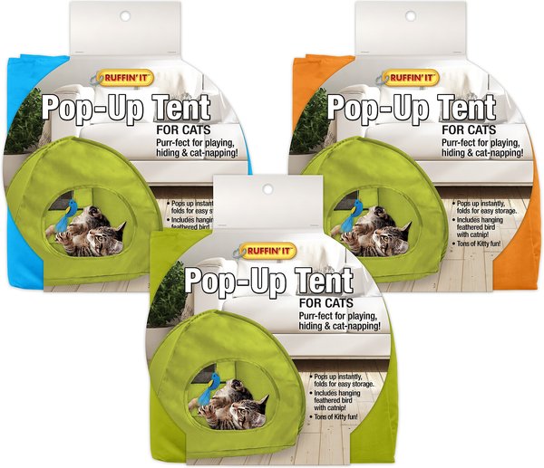 RUFFIN' IT Cat Pop Up Tent Cat Toy, Color Varies slide 1 of 5
