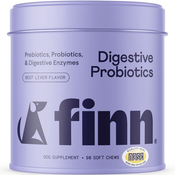 Finn Digestive Prebiotic & Probiotic Supplement for Dogs, 90 count slide 1 of 9