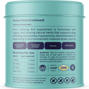 Finn Calming Aid Soft Chew Dog Supplement, 90 count