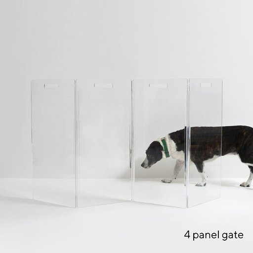 Hiddin Clear View Zig Zag Freestanding Dog Gate, 4-Panel
