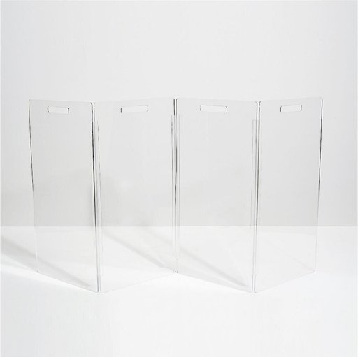 Hiddin Clear View Zig Zag Freestanding Dog Gate, 4-Panel