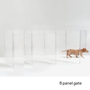 Hiddin Clear View Zig Zag Freestanding Dog Gate, 8-Panel