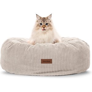 Litterbox.com Pet Pouf Pillow Cat & Dog Bed, Light Grey, Large