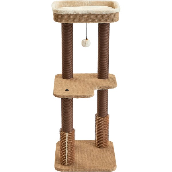 TWO BY TWO The Sycamore 44.1 in Faux Fleece Cat Tree Beige